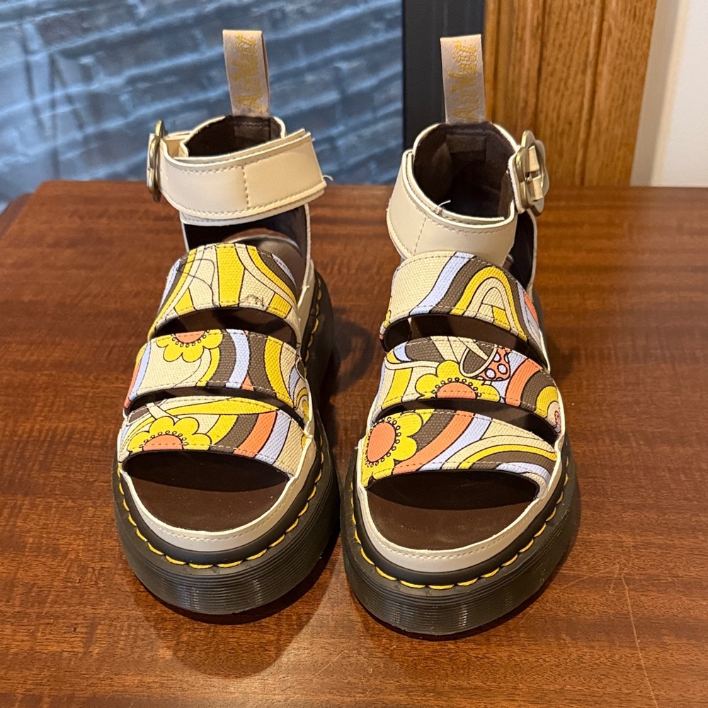 Doc Marten Sandals with Floral Design